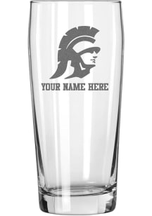 White USC Trojans Personalized Etched 16oz Pub Pilsner Glass