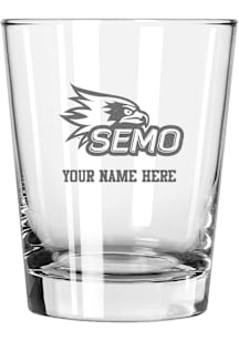 Southeast Missouri State Redhawks Personalized Etched 15oz Double Old Fashioned Rock Glass - White