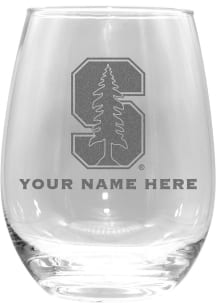 Stanford Cardinal Personalized Etched 15oz Stemless Wine Glass