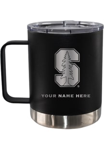 Stanford Cardinal Personalized Etched 12oz Lowball Stainless Steel Tumbler - Black