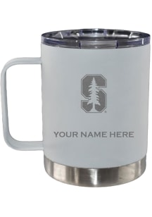 Stanford Cardinal Personalized Etched 12oz Lowball Stainless Steel Tumbler - White