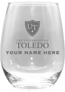 Toledo Rockets Personalized Etched 15oz Stemless Wine Glass