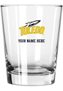 Toledo Rockets Personalized 15oz Double Old Fashioned Rock Glass - White