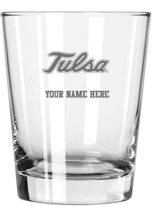 Tulsa Golden Hurricane Personalized Etched 15oz Double Old Fashioned Rock Glass