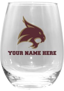 Texas State Bobcats Personalized 15oz Stemless Wine Glass