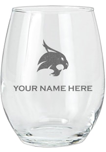 Texas State Bobcats Personalized Etched 15oz Stemless Wine Glass