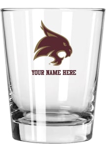 Texas State Bobcats Personalized 15oz Double Old Fashioned Rock Glass