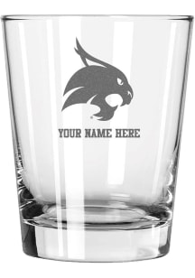 Texas State Bobcats Personalized Etched 15oz Double Old Fashioned Rock Glass