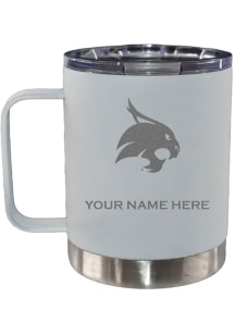 Texas State Bobcats Personalized Etched 12oz Lowball Stainless Steel Tumbler - White