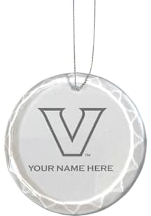 Vanderbilt Commodores Personalized Etched Glass Ornament - White