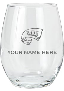 Western Kentucky Hilltoppers Personalized Etched 15oz Stemless Wine Glass