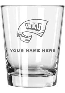 Western Kentucky Hilltoppers Personalized Etched 15oz Double Old Fashioned Rock Glass