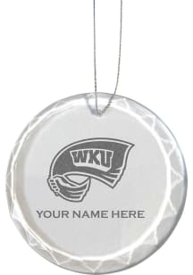 Western Kentucky Hilltoppers Personalized Etched Glass Ornament