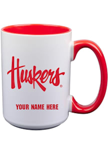 Nebraska Cornhuskers Personalized Ceramic Mug - White