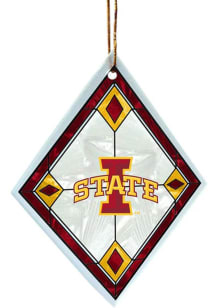 Iowa State Cyclones Art Glass Design Ornament
