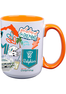 Miami Dolphins Cheer Ceramic Mug - White