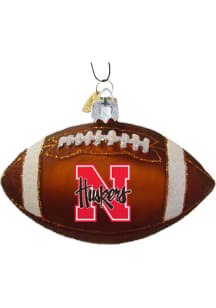 Nebraska Cornhuskers football-shaped glass Ornament