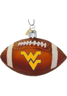 West Virginia Mountaineers football-shaped glass Ornament