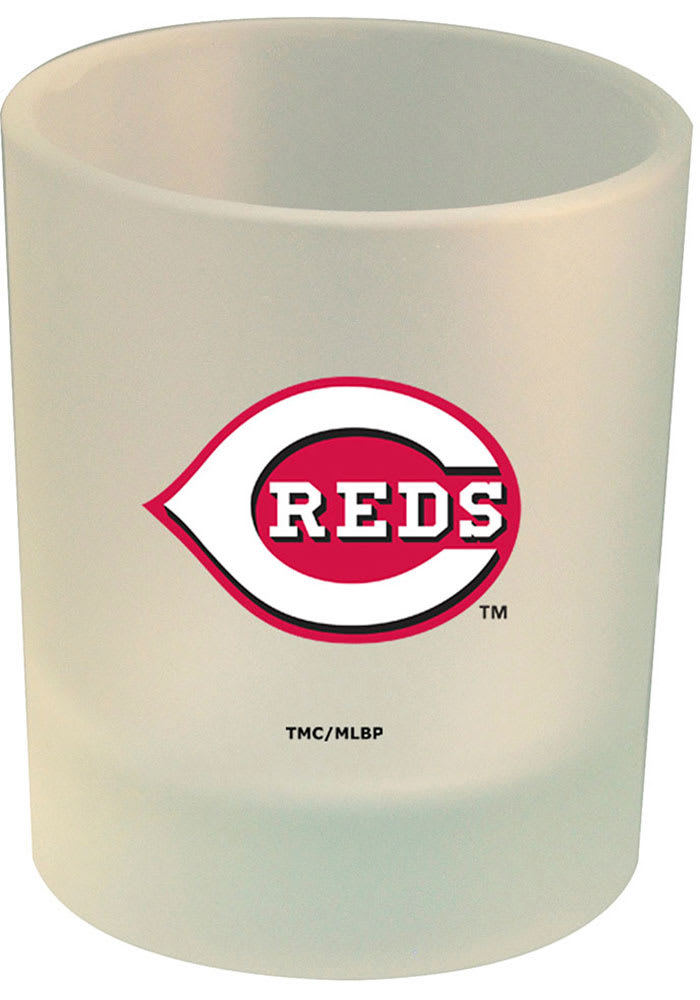 Cincinnati Reds frosted Rock Glass