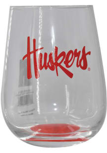 Nebraska Cornhuskers team color on bottom of glass Stemless Wine Glass
