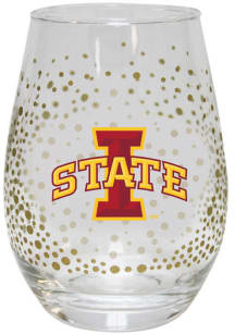 Iowa State Cyclones glitter design Stemless Wine Glass