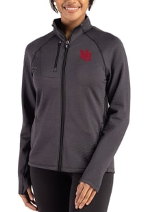 Womens Nebraska Cornhuskers Black Cutter and Buck Vault Peshastin Long Sleeve Full Zip Jacket