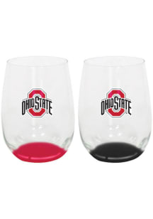 Ohio State Buckeyes 2 Piece Set Stemless Wine Glass