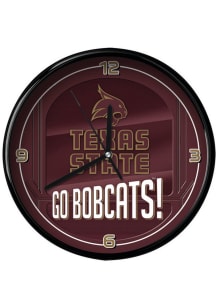 Texas State Bobcats chrome frame Wall Clock