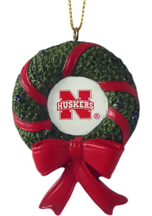 Red Nebraska Cornhuskers Festive Design Ornament