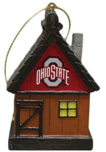 Red Ohio State Buckeyes Festive Design Ornament