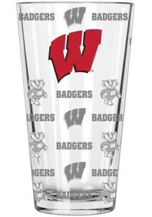 Wisconsin Badgers Sandblasted Design Pint Glass