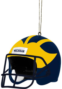 Yellow Michigan Wolverines helmet shaped Ornament