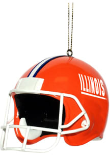 Orange Illinois Fighting Illini helmet shaped Ornament