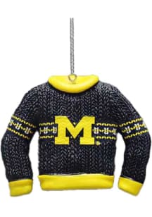 Yellow Michigan Wolverines Ugly Sweater Ornament