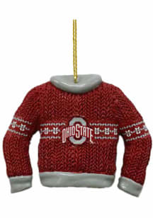 Red Ohio State Buckeyes Ugly Sweater Ornament