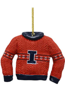 Orange Illinois Fighting Illini Ugly Sweater Ornament