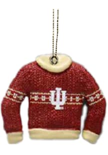 White Indiana Hoosiers Ugly Sweater Ornament