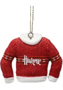 Red Nebraska Cornhuskers Ugly Sweater Ornament