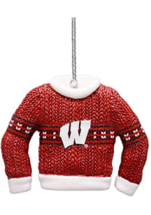 Cardinal Wisconsin Badgers Ugly Sweater Ornament