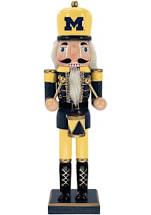 Yellow Michigan Wolverines 14&quot; Nutcracker Decor