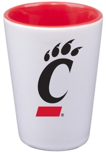 Black Cincinnati Bearcats 2oz Inner Color White Ceramic Shot Glass