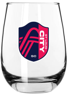 St Louis City SC 15 oz Color Logo Stemless Wine Glass