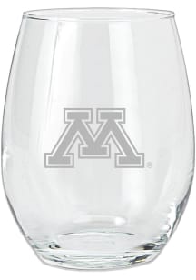 Maroon Minnesota Golden Gophers 15 oz Etched Logo Stemless Wine Glass