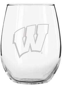 Cardinal Wisconsin Badgers 15 oz Etched Logo Stemless Wine Glass