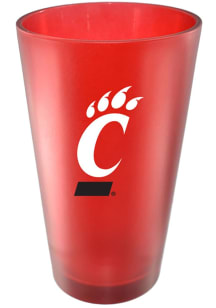 Red Cincinnati Bearcats 16 oz Frosted Color Logo Pint Glass
