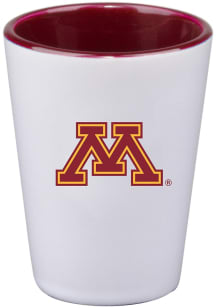 White Minnesota Golden Gophers 2 oz Ceramic Shot Glass