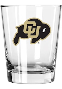 Colorado Buffaloes 15oz Color Logo Rock Glass - Silver
