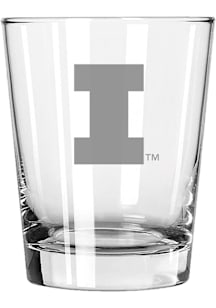 Illinois Fighting Illini 15oz Etched Logo Rock Glass