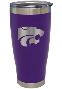 White K-State Wildcats 20oz Stainless Steel Etched Stainless Steel Tumbler