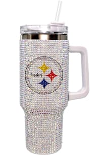 Pittsburgh Steelers 40oz Bling Stainless Steel Tumbler - White